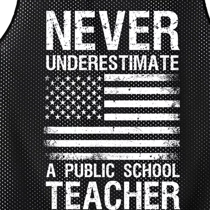 Never Underestimate A Public School Teacher Cool 2024 Trendy Mesh Reversible Basketball Jersey Tank