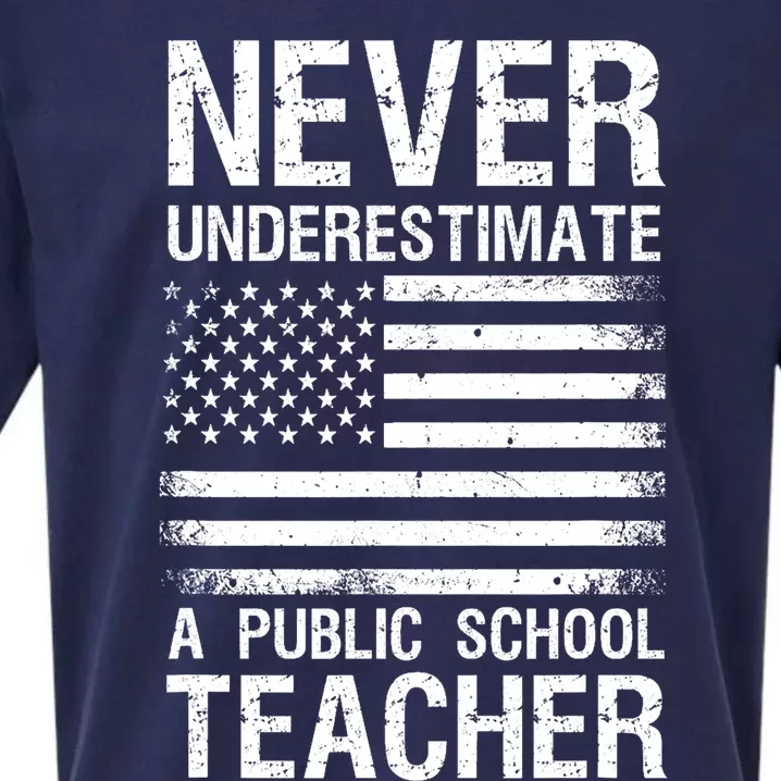 Never Underestimate A Public School Teacher Cool 2024 Trendy Sueded Cloud Jersey T-Shirt