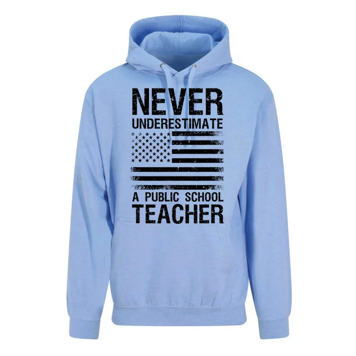 Never Underestimate A Public School Teacher Cool 2024 Trendy Unisex Surf Hoodie