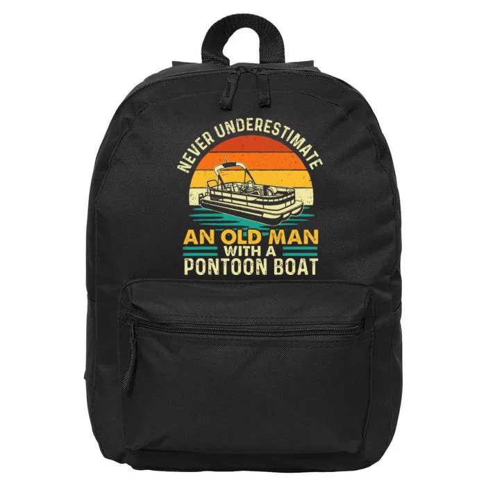 Never Underestimate An Old Man With Pontoon Boat 16 in Basic Backpack