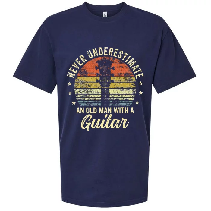 Never Underestimate An Old Man With A Guitar Player Sueded Cloud Jersey T-Shirt