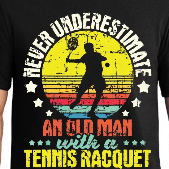 Never Underestimate An Old Man Tennis Racket Sports Lover Pajama Set