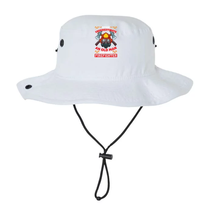 Never Underestimate An Old Who Was A Firefighter Retired Meaningful Gift Legacy Cool Fit Booney Bucket Hat