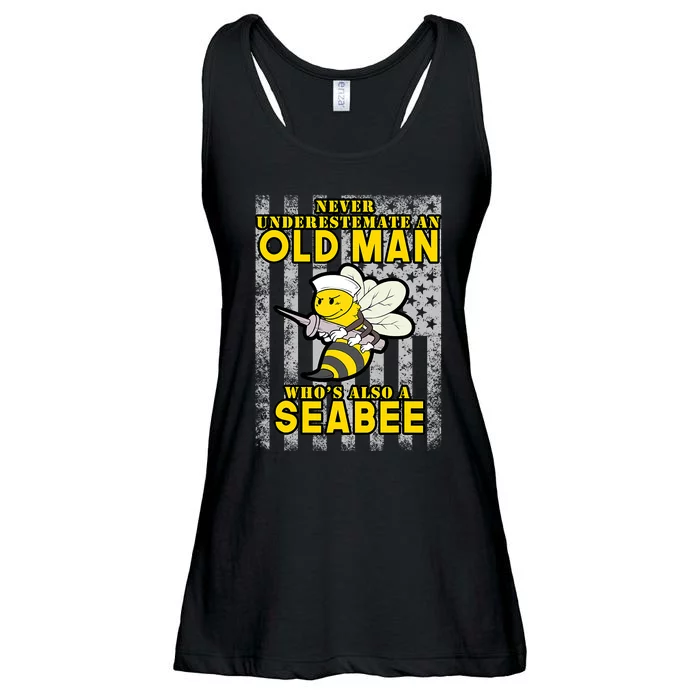 Never Underestimate An Seabee Old Man Sea Shipping Ladies Essential Flowy Tank