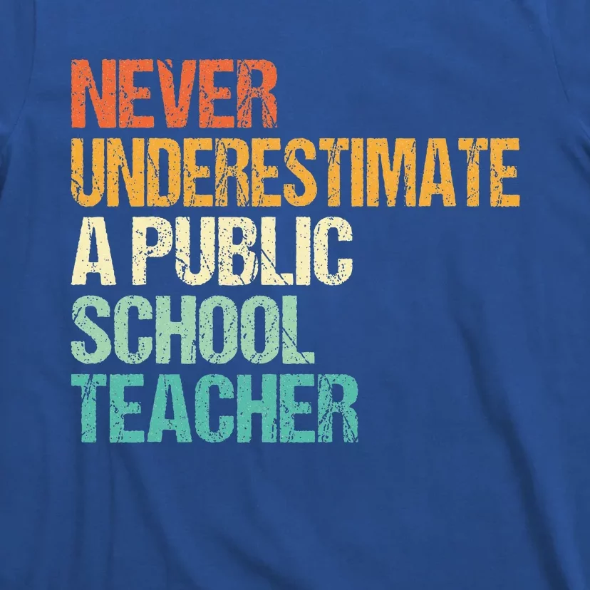 Never Underestimate A Public School Teacher Harris Walz 2024 T-Shirt