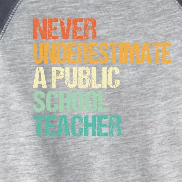 Never Underestimate A Public School Teacher Harris Walz 2024 Toddler Fine Jersey T-Shirt