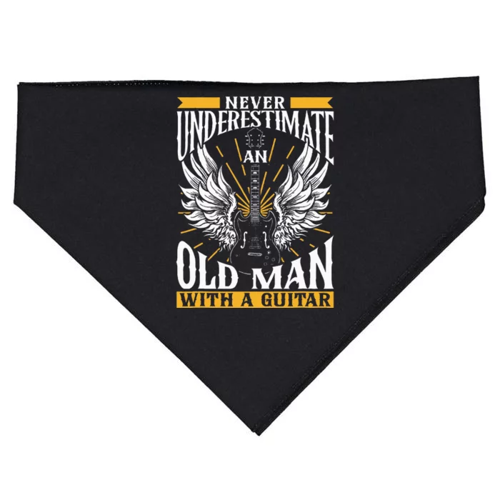 Never Underestimate An Old Man With A Guitar Guitars Guitar USA-Made Doggie Bandana