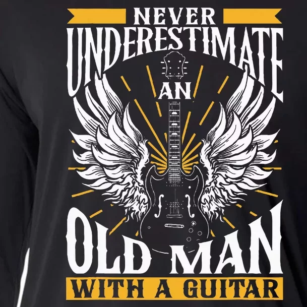 Never Underestimate An Old Man With A Guitar Guitars Guitar Cooling Performance Long Sleeve Crew