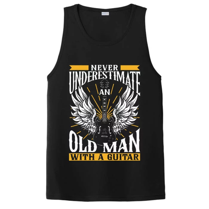 Never Underestimate An Old Man With A Guitar Guitars Guitar Performance Tank