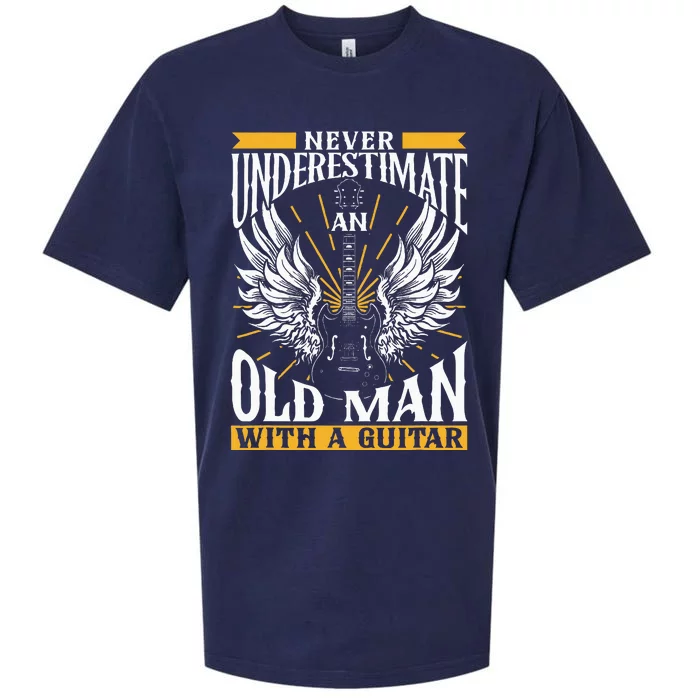 Never Underestimate An Old Man With A Guitar Guitars Guitar Sueded Cloud Jersey T-Shirt