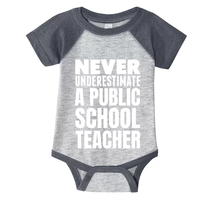 Never Underestimate A Public School Teacher Infant Baby Jersey Bodysuit