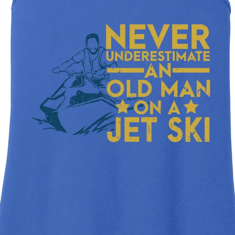 Never Underestimate An Old On A Jet Ski Lover Great Gift Ladies Essential Tank