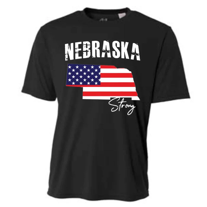 Nebraskastrong Usa America Flag Map Cooling Performance Crew T-Shirt