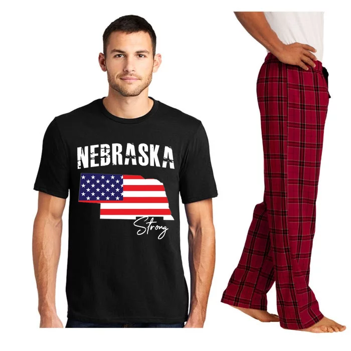 Nebraskastrong Usa America Flag Map Pajama Set