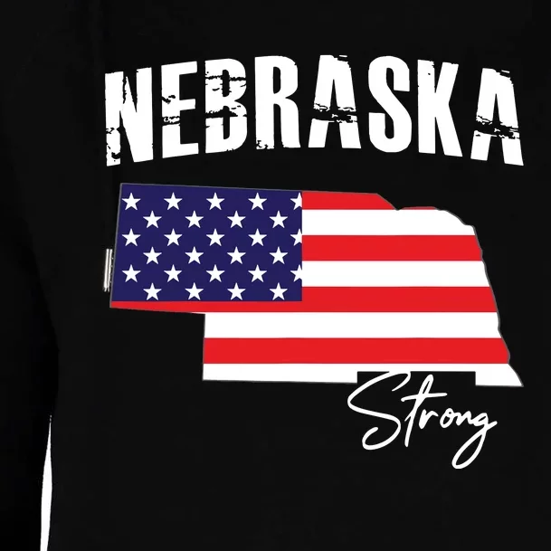 Nebraskastrong Usa America Flag Map Womens Funnel Neck Pullover Hood