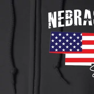 Nebraskastrong Usa America Flag Map Full Zip Hoodie