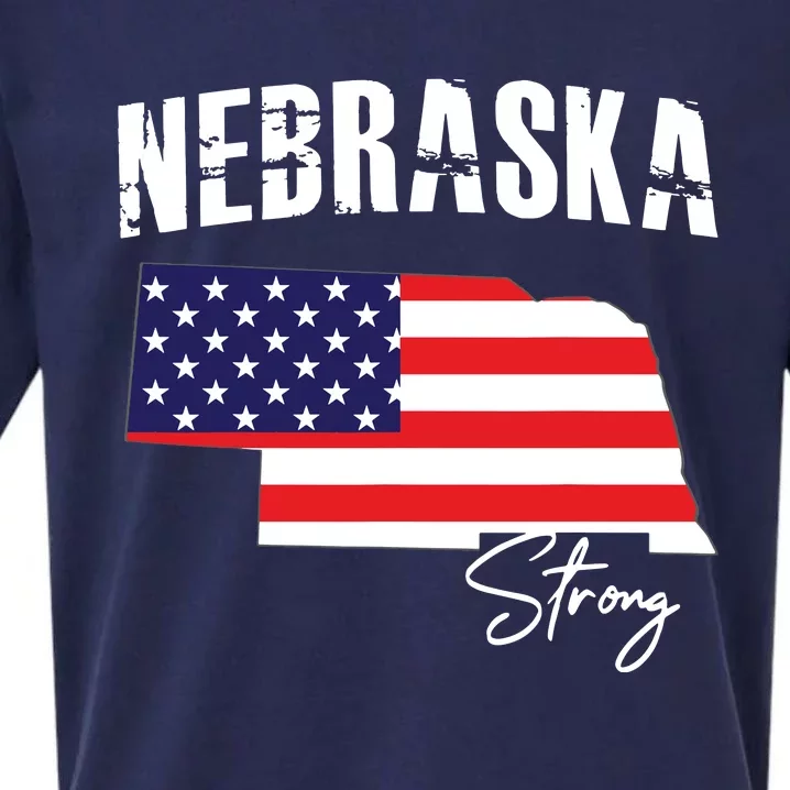 Nebraskastrong Usa America Flag Map Sueded Cloud Jersey T-Shirt