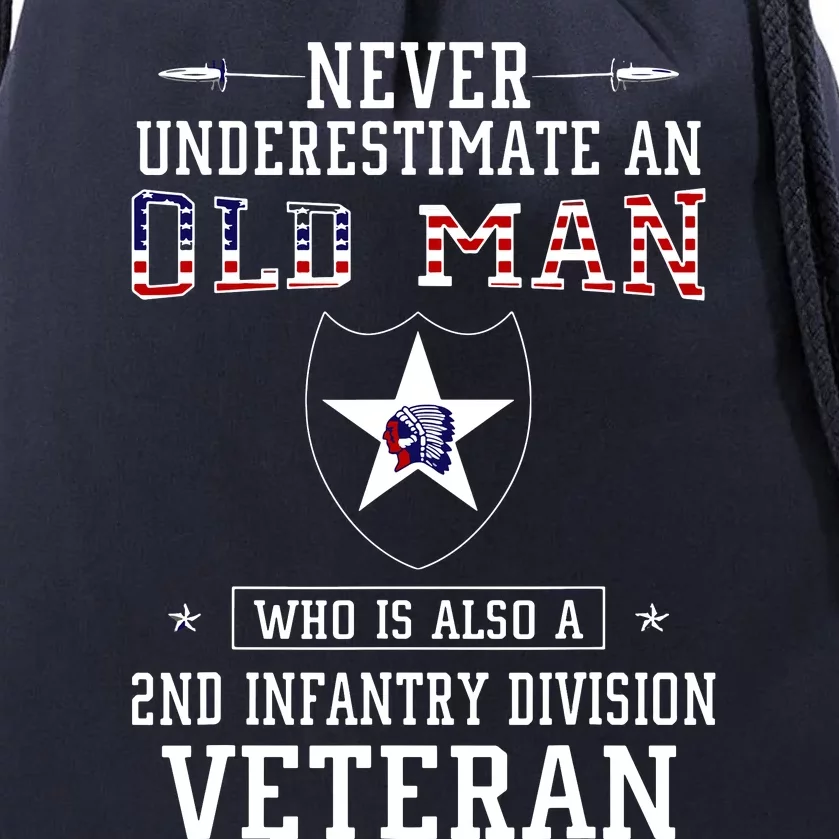 Never Underestimate A 2nd Infantry Division Veteran Drawstring Bag