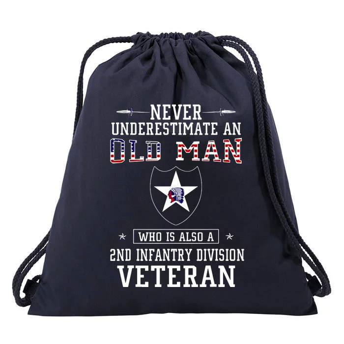 Never Underestimate A 2nd Infantry Division Veteran Drawstring Bag