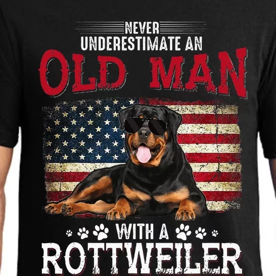 Never Underestimate An Old Man With A Rottweiler Pajama Set