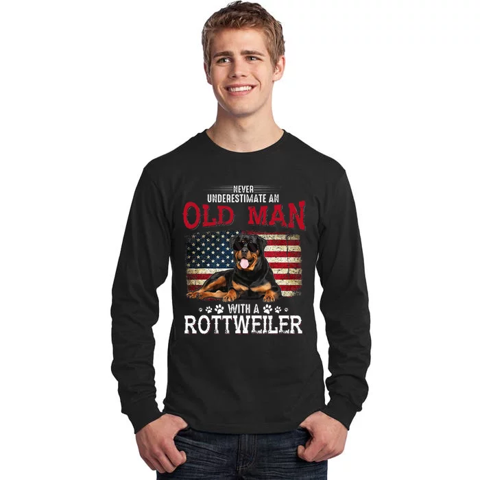 Never Underestimate An Old Man With A Rottweiler Tall Long Sleeve T-Shirt