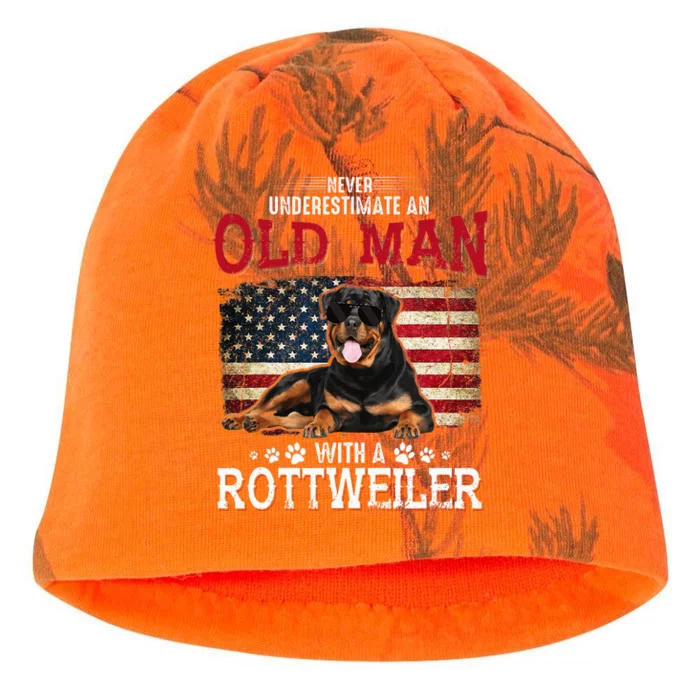 Never Underestimate An Old Man With A Rottweiler Kati - Camo Knit Beanie