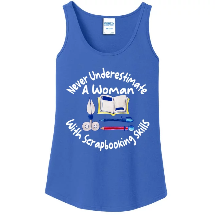 Never Understimate A Woman Scarpbooking Gift Ladies Essential Tank