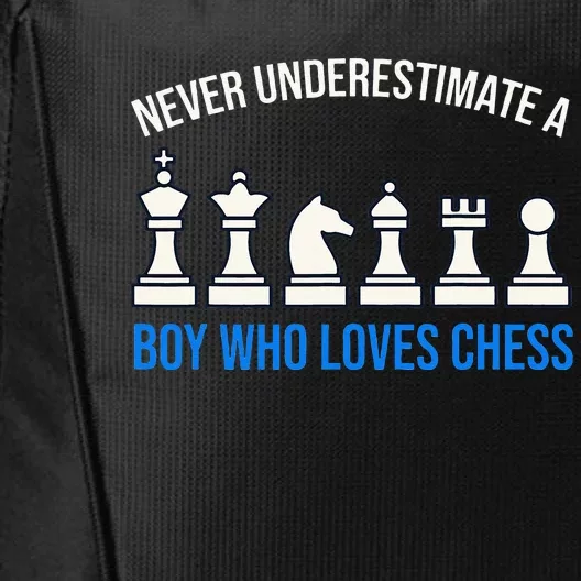 Never Underestimate A Boy Who Loves Chess City Backpack