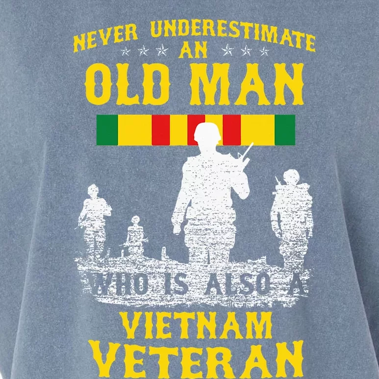 Never Underestimate An Old Man Vietnam Veteran Garment-Dyed Women's Muscle Tee