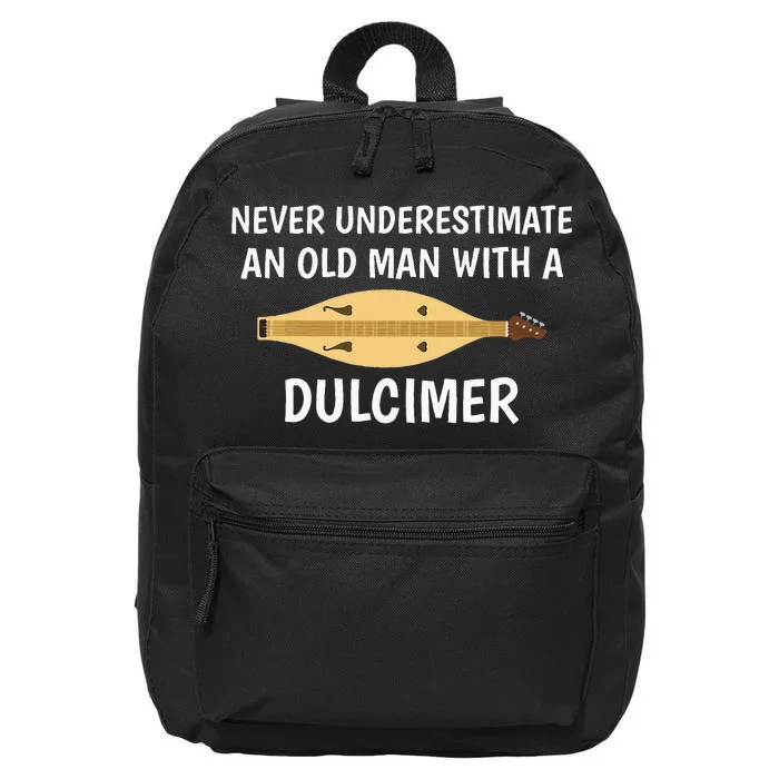 Never Underestimate An Old Man Appalachian Dulcimer 16 in Basic Backpack