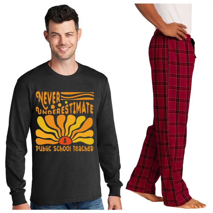 Never Underestimate A Public School Teacher Harris Walz Long Sleeve Pajama Set