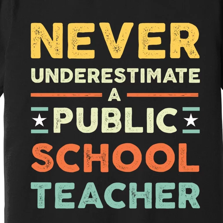 Never Underestimate A Public School Teacher Premium T-Shirt