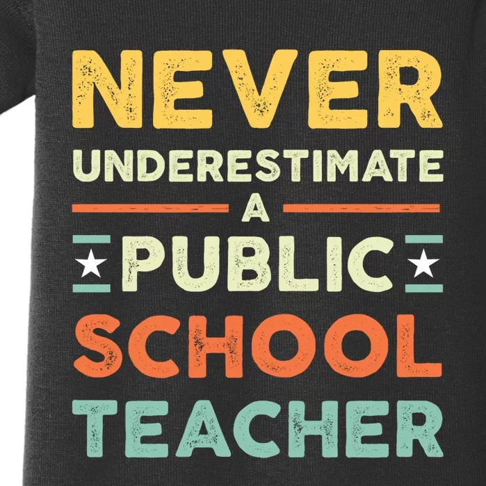 Never Underestimate A Public School Teacher Baby Bodysuit