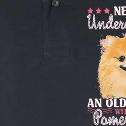 Never Underestimate An Old Woman With Pomeranian Softstyle Adult Sport Polo