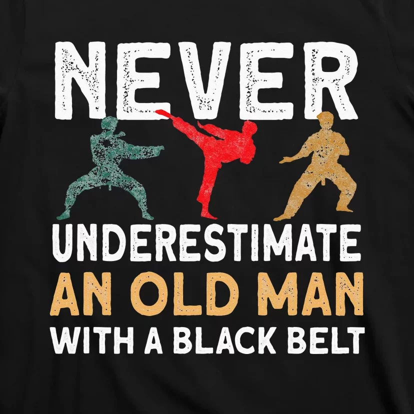 Never Underestimate An Old Man With A Black Belt Karate T-Shirt