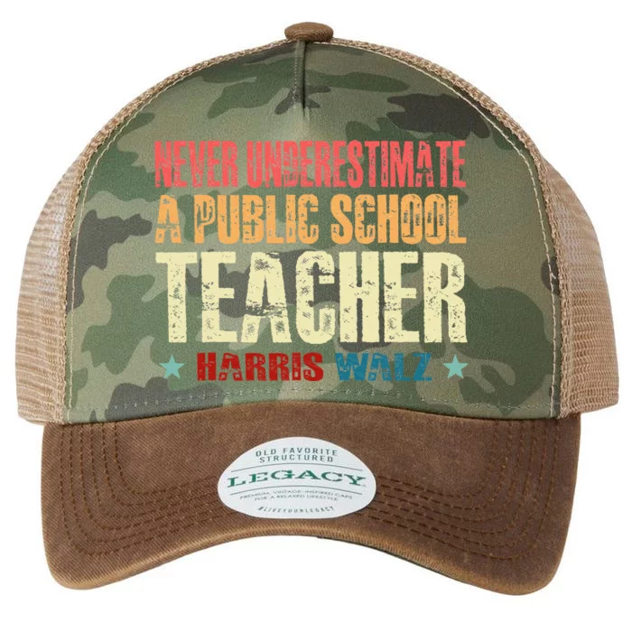 Never Underestimate A Public School Teacher Harris Waltz Legacy Tie Dye Trucker Hat