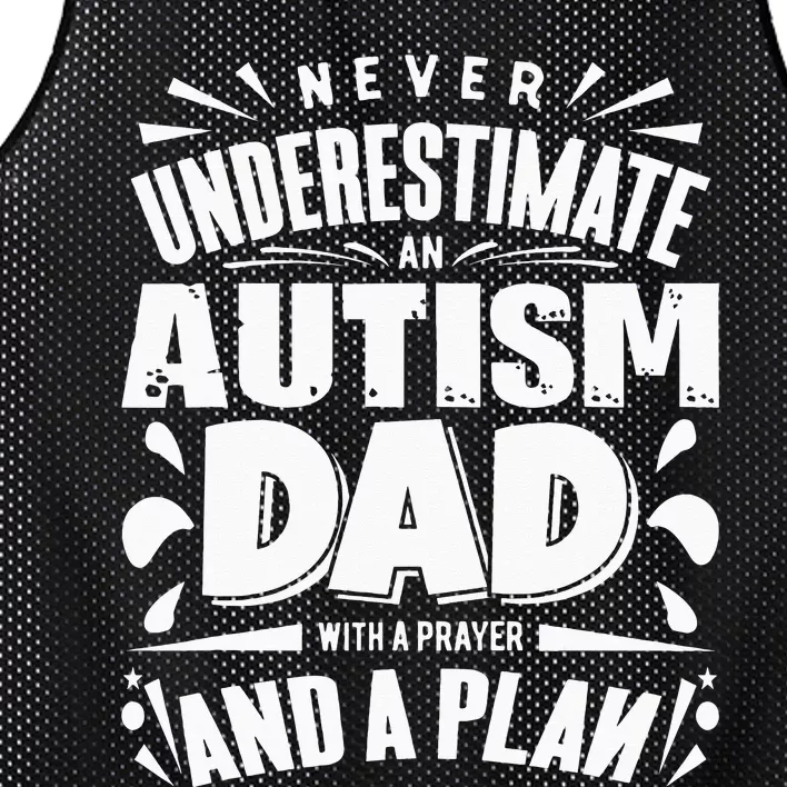 Never Underestimate an Autism Dad ASD Awareness Mesh Reversible Basketball Jersey Tank