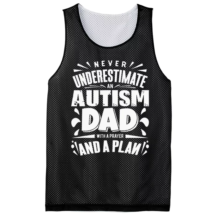 Never Underestimate an Autism Dad ASD Awareness Mesh Reversible Basketball Jersey Tank