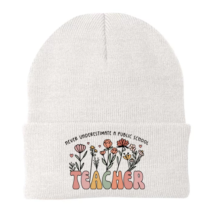 Never Underestimate A Public School Teacher Knit Cap Winter Beanie