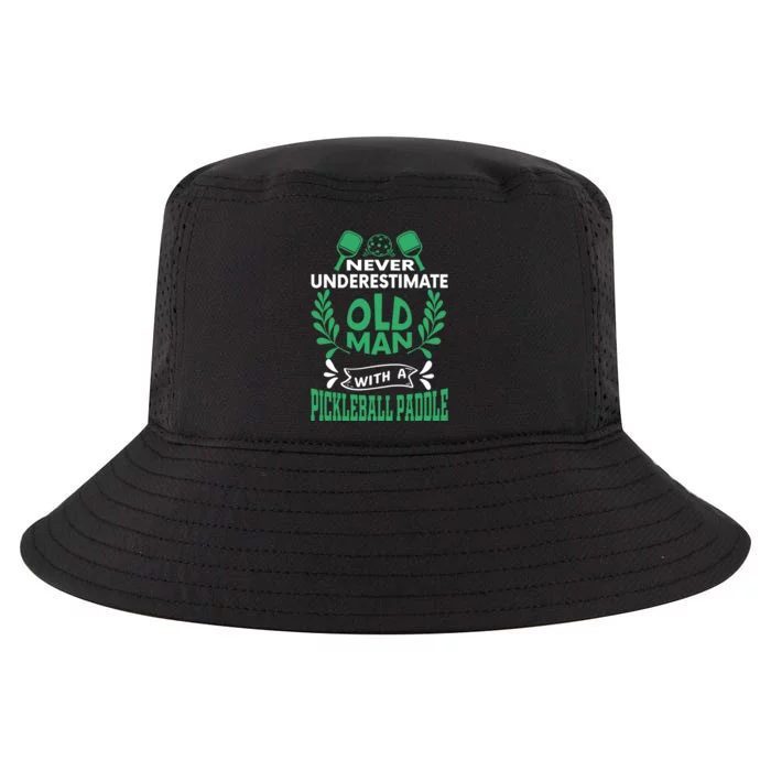 Never Underestimate An Old Man Pickleball Gift For Team Sport Cool Comfort Performance Bucket Hat