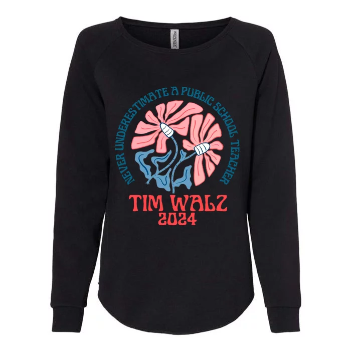 Never Underestimate A Public School Teacher Womens California Wash Sweatshirt