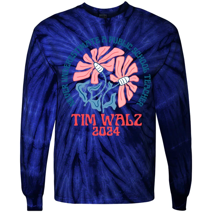 Never Underestimate A Public School Teacher Tie-Dye Long Sleeve Shirt