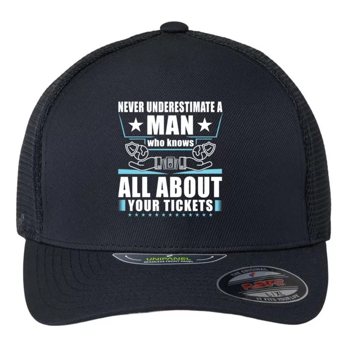 Never Underestimate An Insurance Agent Funny Gift Flexfit Unipanel Trucker Cap