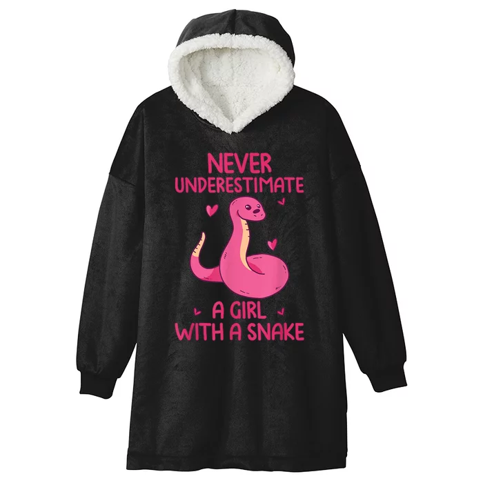 Never Underestimate A Girl With A Snake Quote Hooded Wearable Blanket