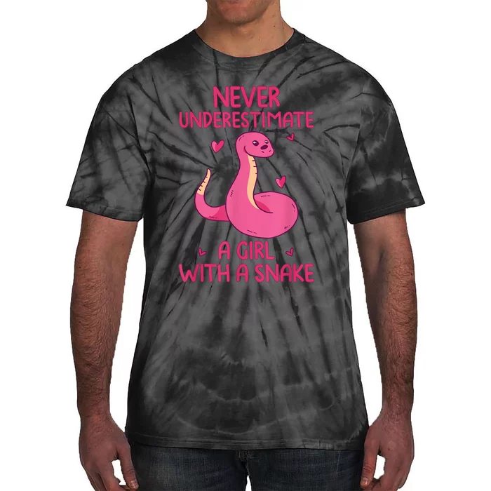 Never Underestimate A Girl With A Snake Quote Tie-Dye T-Shirt