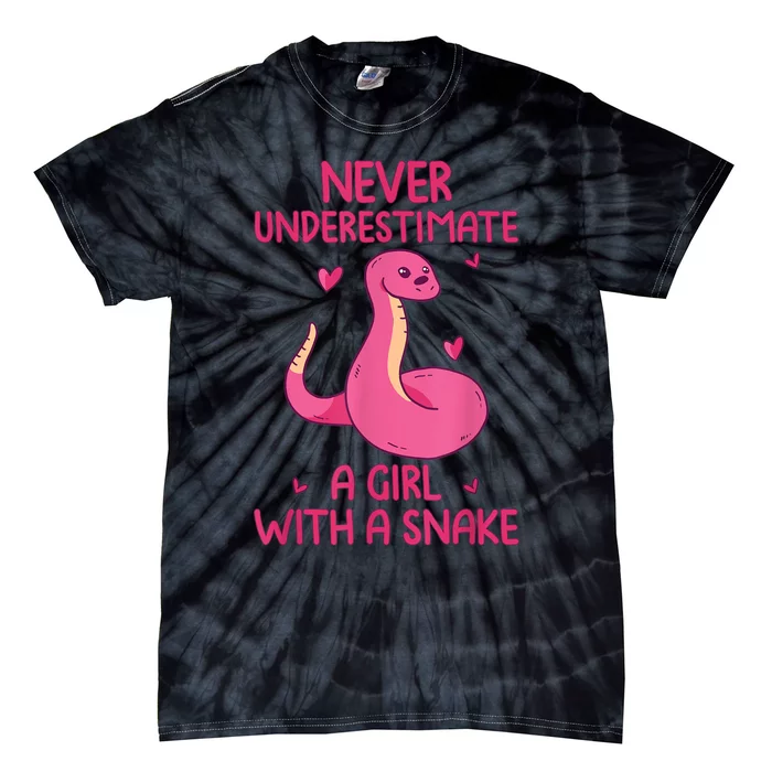 Never Underestimate A Girl With A Snake Quote Tie-Dye T-Shirt