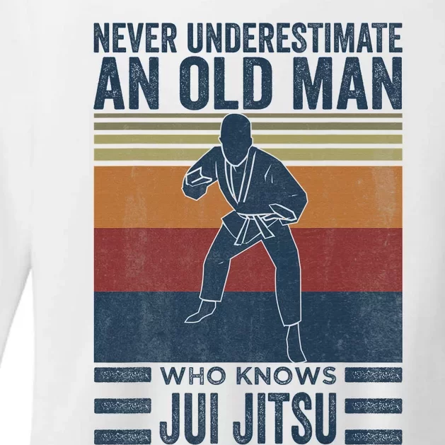 Never Underestimate An Old Man Who Knows Brazilian Jiu-Jitsu Womens CVC Long Sleeve Shirt