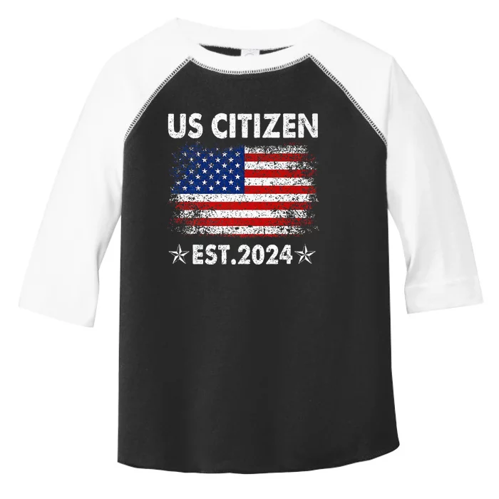 New Us Citizen Est 2024 American Immigrant Citizenship Gifts Toddler Fine Jersey T-Shirt