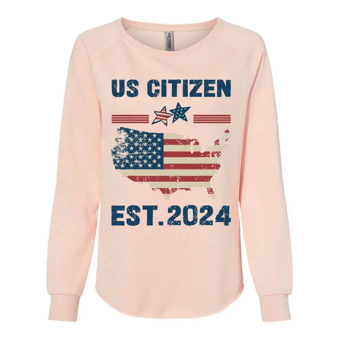 New Us Citizen Est 2024 Immigrant American Citizenship Party Womens California Wash Sweatshirt