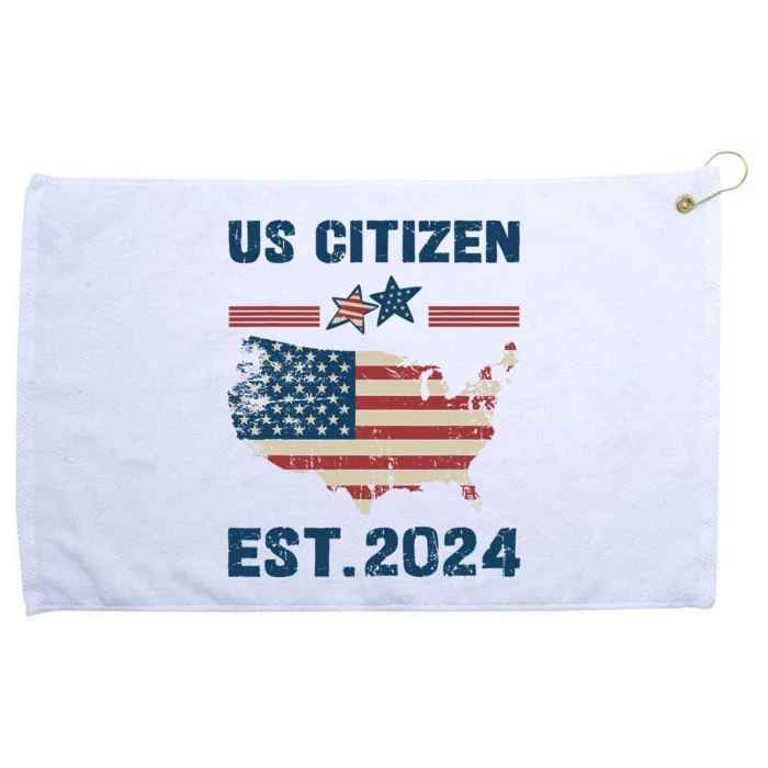 New Us Citizen Est 2024 Immigrant American Citizenship Party Grommeted Golf Towel